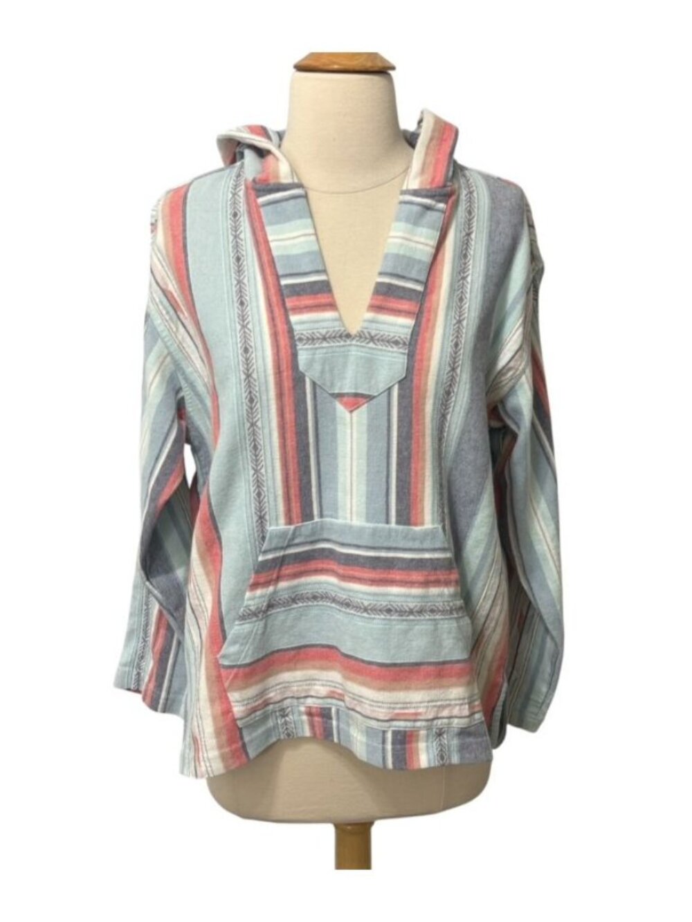 Faherty Women’s Baja Poncho Hoodie Organic Cotton Sierra Paradise Beach Size XS - Picture 2 of 11